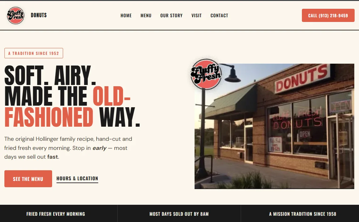 Fluffy Fresh Donuts: A Website for a Shop That Sells Out by Breakfast