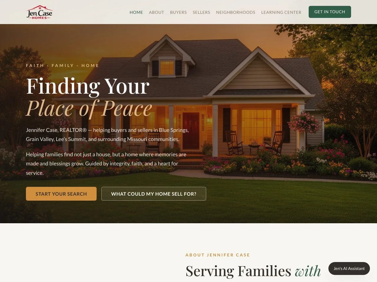 Jen Case — Steady Waters Realty site screenshot